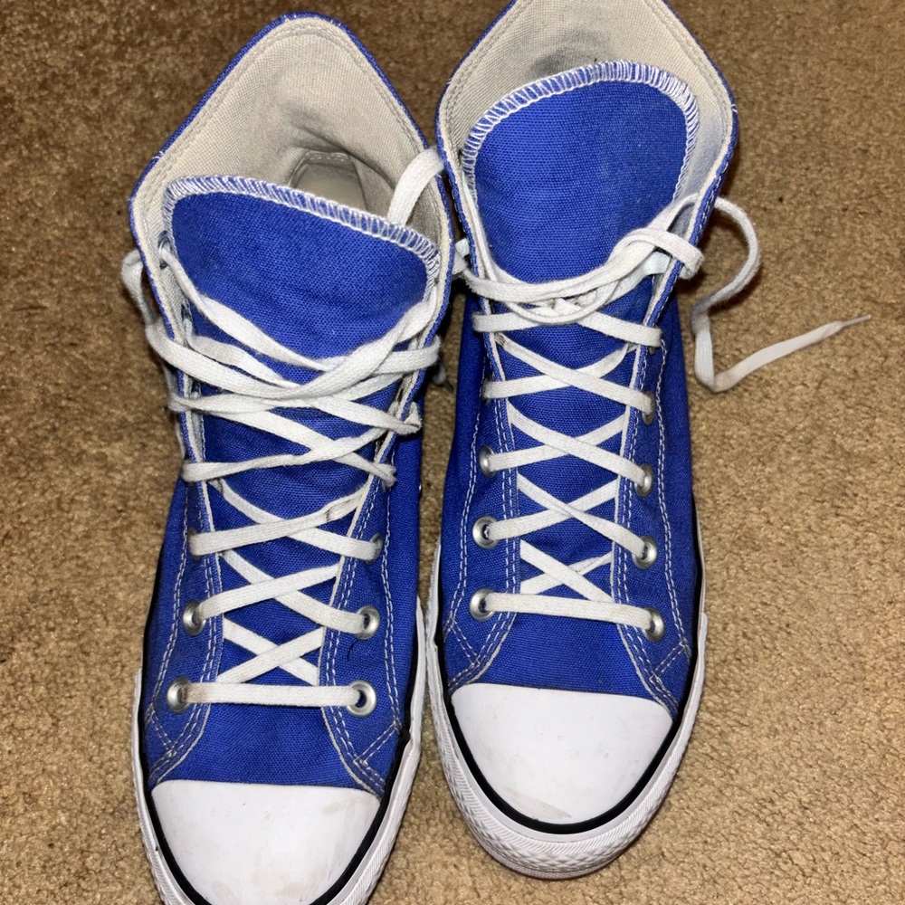Converse Blue High-Tops with White Accents